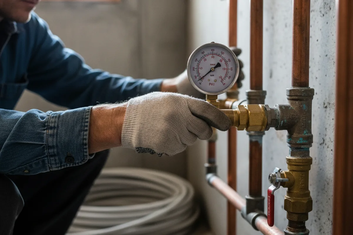 Pressure testing a repaired line during Water Line Repair in Mars